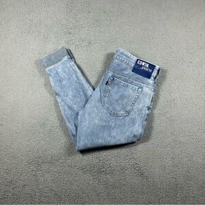Light blue Edwin slim jeans with a faded, acid-washed look Size 29 Japan Made